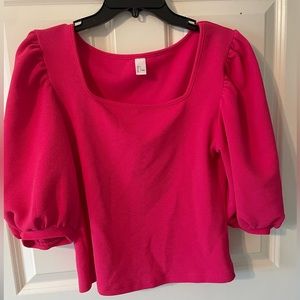 Romwe Women's Puff Sleeve Square Neck Crop Top